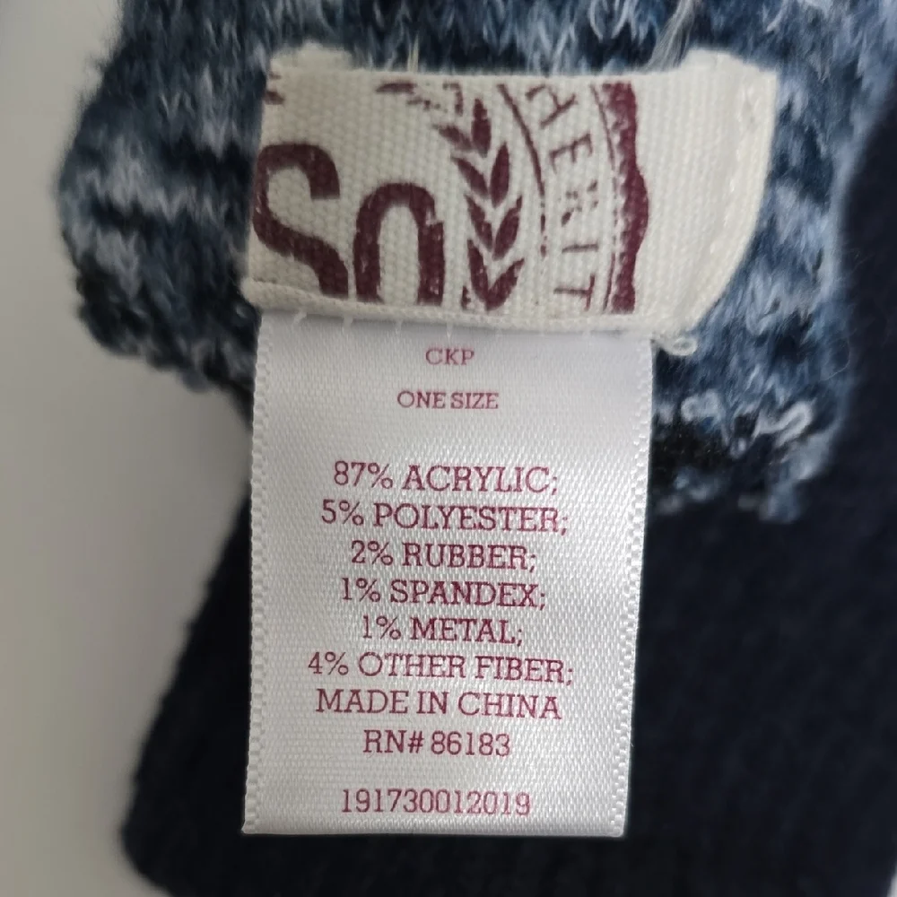 SO Set of Two Pairs of Knit Gloves - Navy Blue